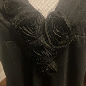 Samantha Stuart Black Top with flower details